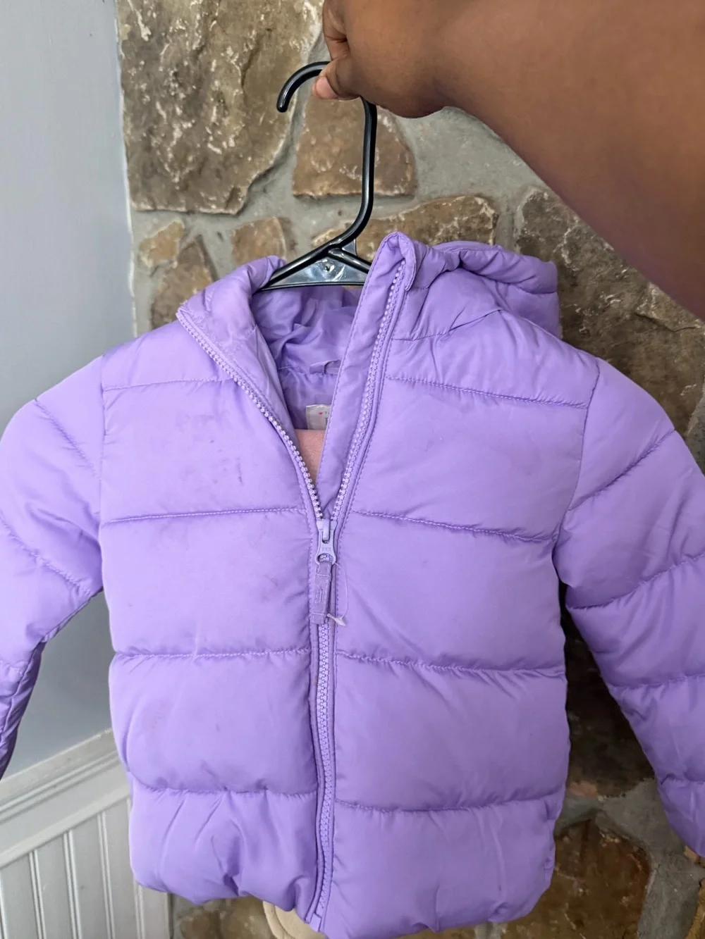 Lavender Toddler Puffer Jacket with Hood